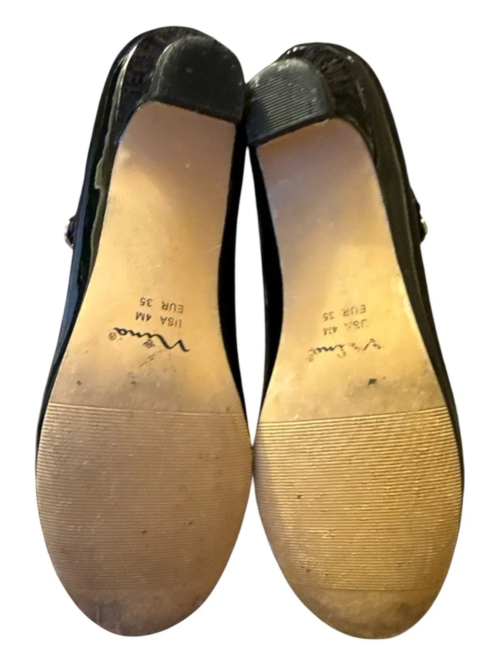 Nina Seeley Black Patent Mary Jane Heels Buckle Strap